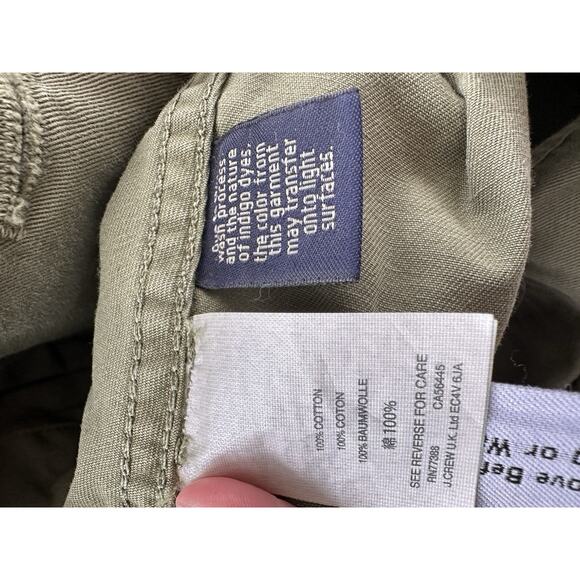 J Crew Chino Trench Flare Skirt Size 2 Green 100% Cotton Button Front Cargo - Picture 5 of 5